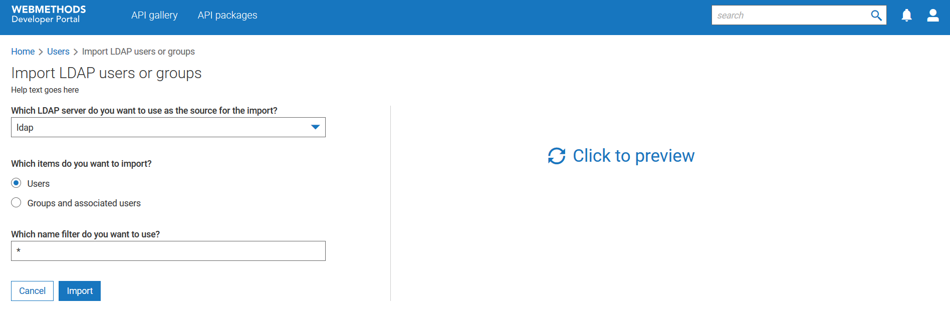 Import LDAP Users or Groups