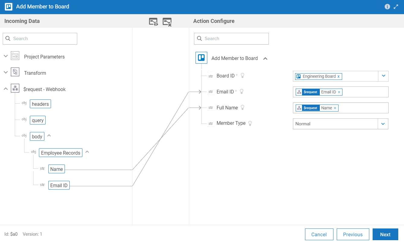 Run Workflow - WebMethods.io Integration