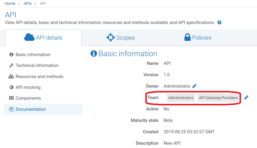 API details