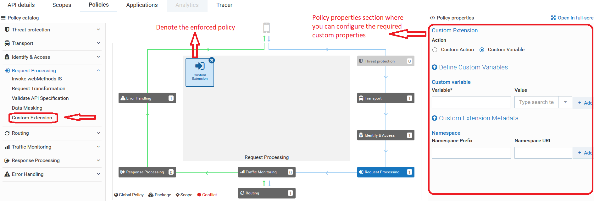 configure custom extension policy