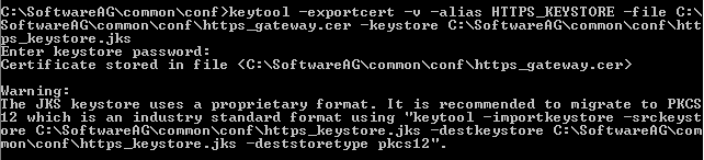 Export keystore