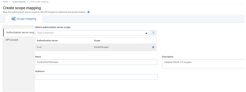 create scope mapping