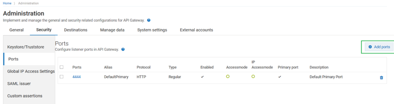 registration port extended setting