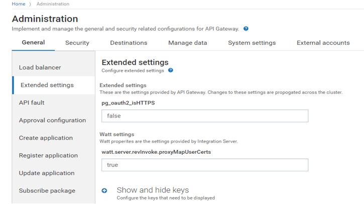 extended setting for external port