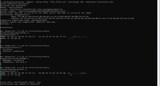Importing Keystore